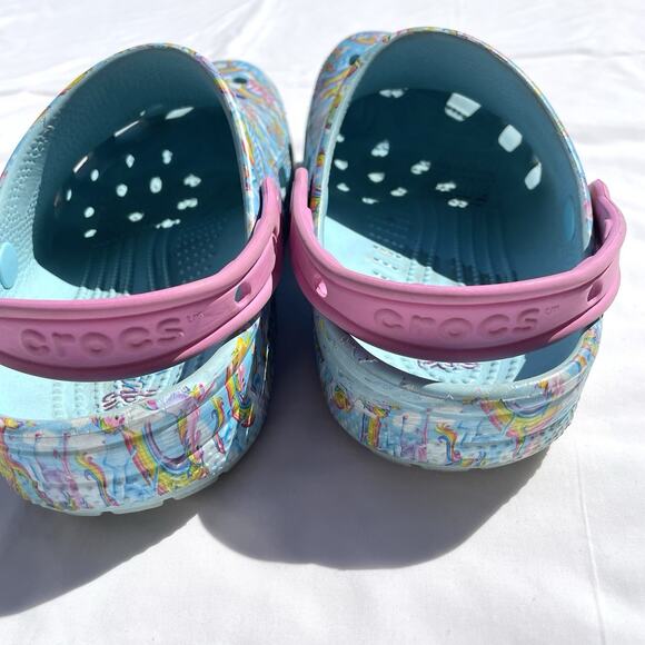 Lisa Frank Crocs Rainbow Unicorn Clog Shoes Women’s 8 Men’s 6 Blue - Picture 5 of 6